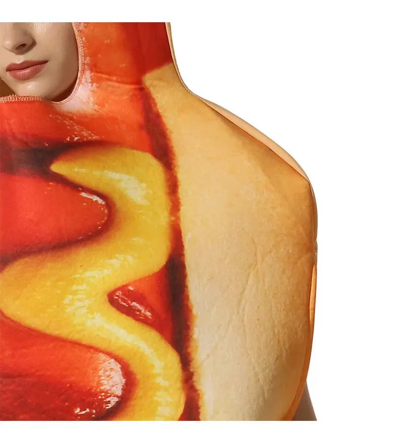Halloween party costumes, hot dogs cosplay costumes stage performance costumes jumpsuits performance costumes