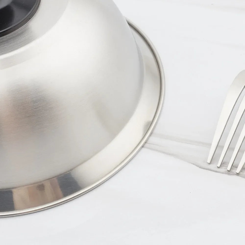 Stainless Steel Frying Pan Covers Barbecue Burgers Sandwiches Steak Round Pot Lids Cover Cookware Cheese Melting Dome