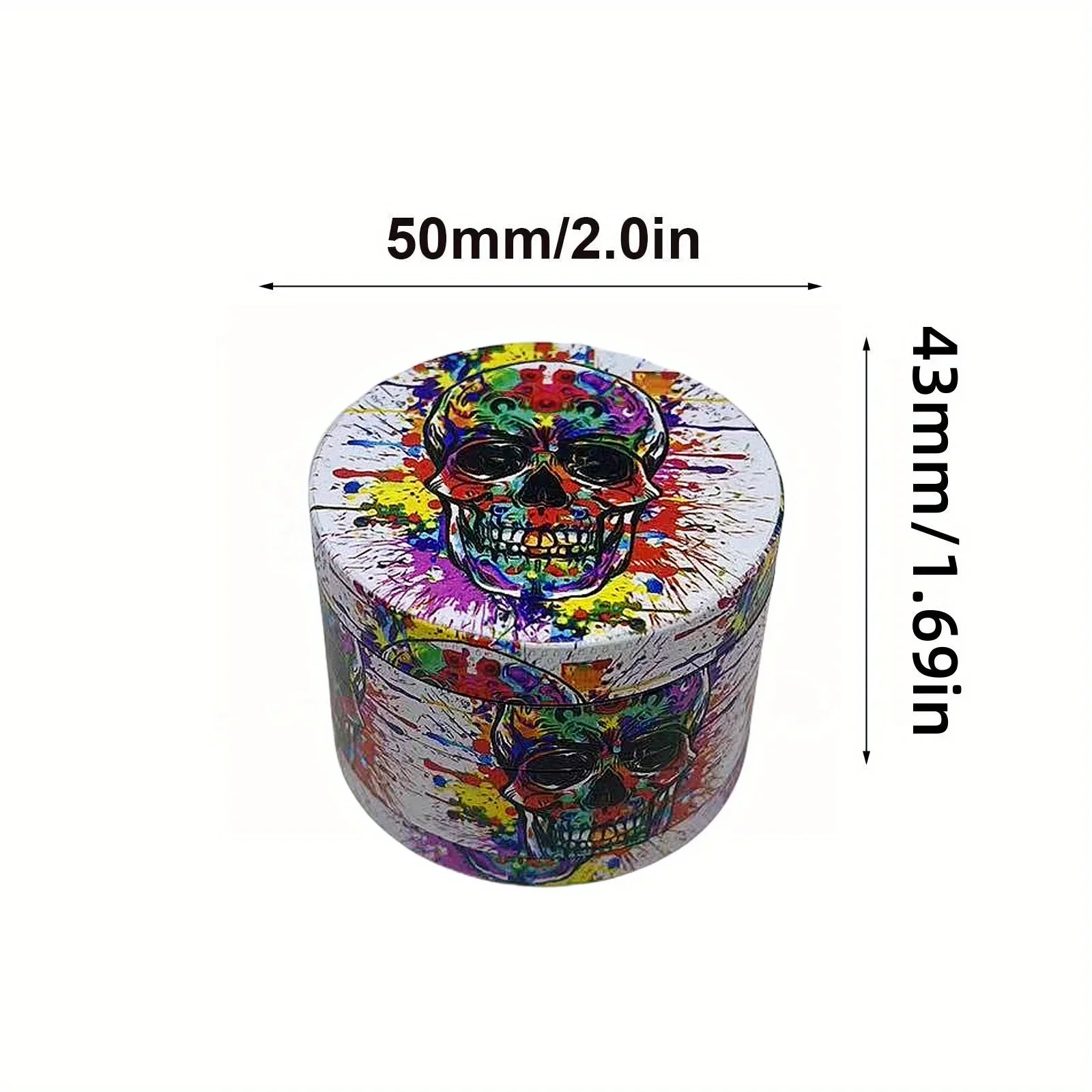 50mm Metal Skull Herb Grinder 4-layer Spice Pepper Crusher Mill Tobacco Grass Grinder Cigarette Kitchen Tool Smoking Accessories