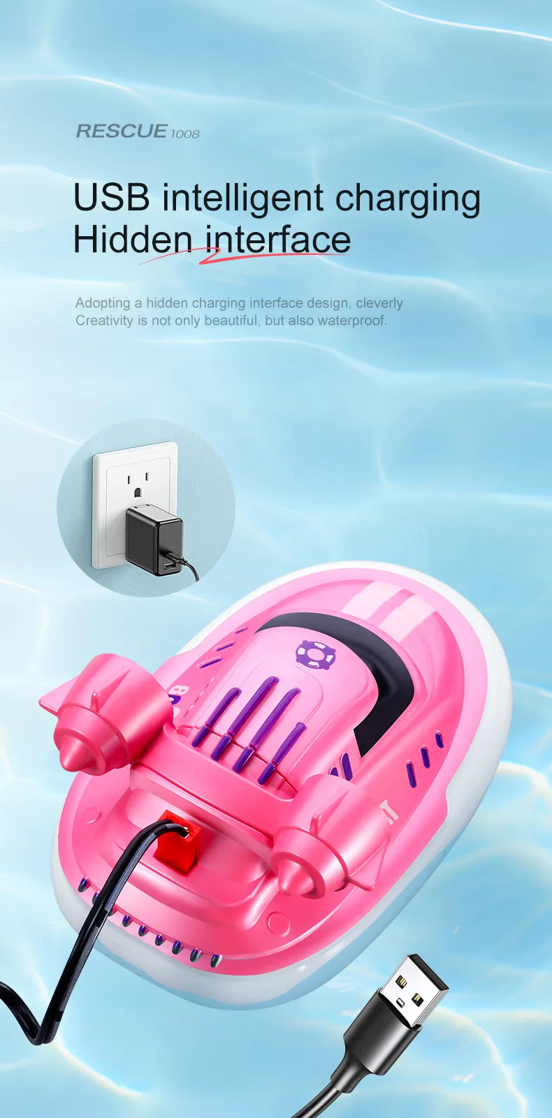 S820 RC Boat Wireless Speedboat 2.4G 1/32 Powerful Dual Motors Electric Remote Control Model Electric Toys for Kids Xmas Gift