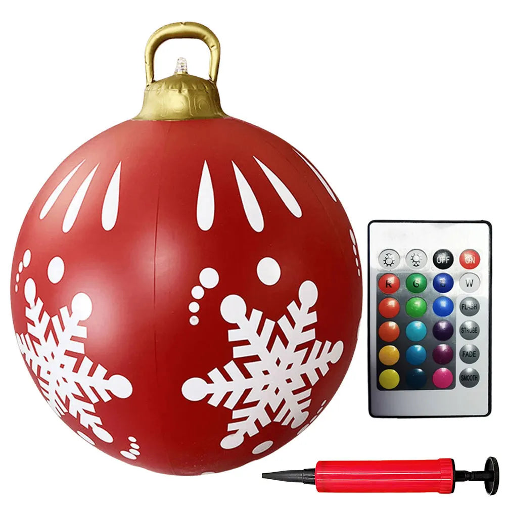 1PC Christmas Tree Decorations Balls Giant Inflatable Christmas Balls Outdoor Christmas Decorations PVC 60CM Snowman Balls