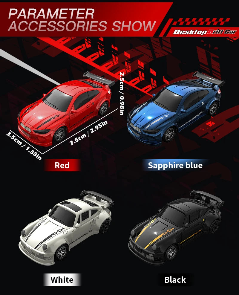 2025 New Kf20 1:64 Drift Rc Car Four-wheel remote-controlled racing car Full proportions Desk Competition Toy Boys Ideal gifts.