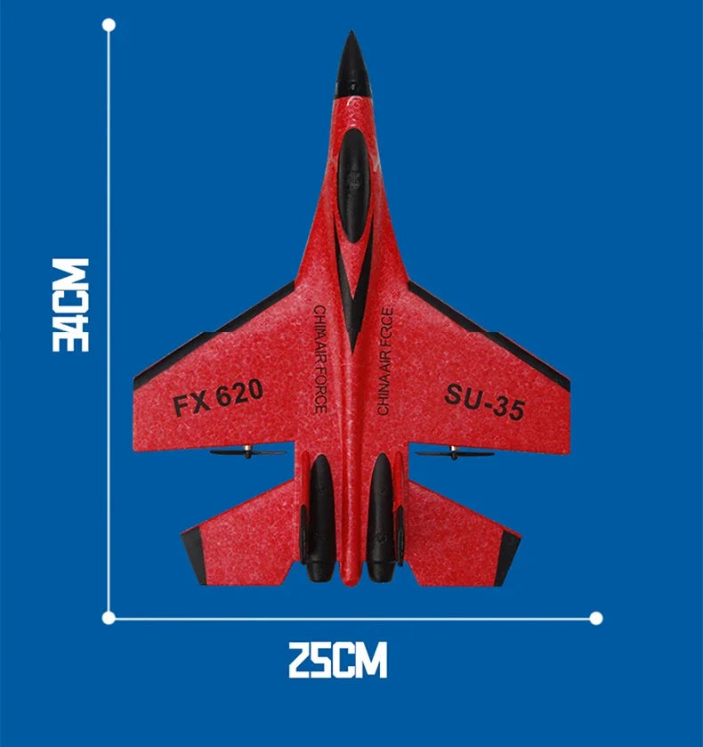 FX620   RC Foam Aircraft SU-35 Plane 2.4G   Remote Control Fighter- Plane Glider Airplane Foam Boys Toys for Children