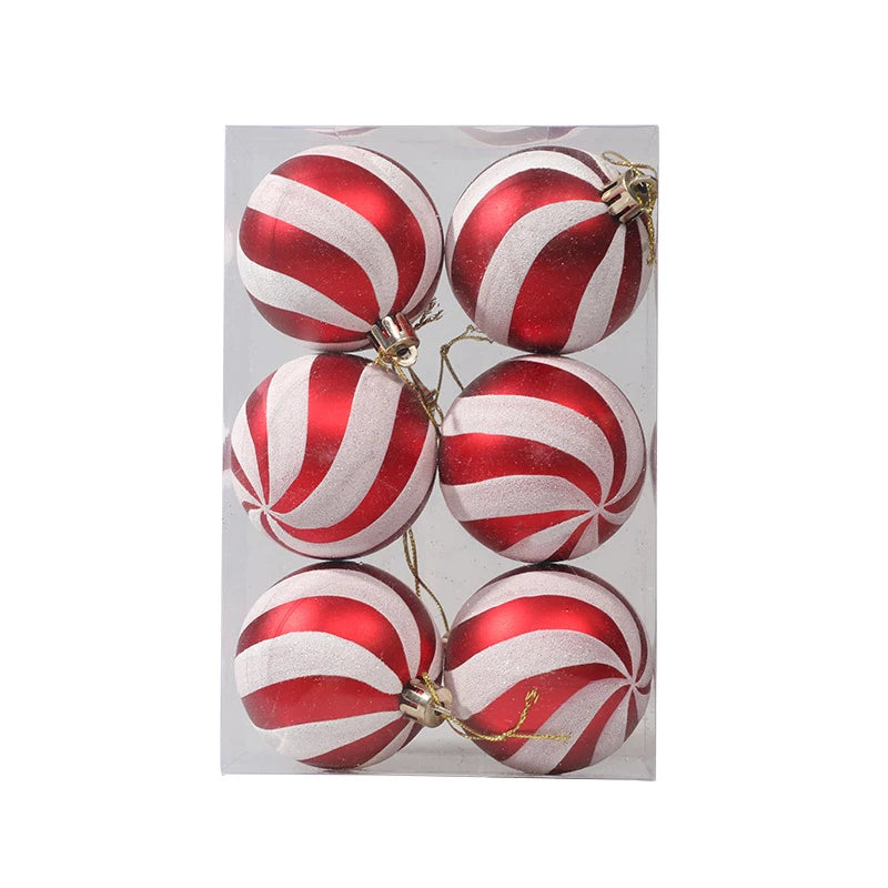 6PCS Xmas Decor Christmas Ball Ornaments Christmas Pendants Hanging Ball for Xmas Trees Wedding Party Holiday