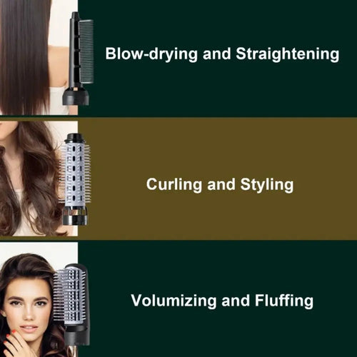 Hot-Air Blow Hair Dryer Brush Set- Set for One Step Drying and Styling Hair, Negative Ionic, Ceramic Barrel, Detachable