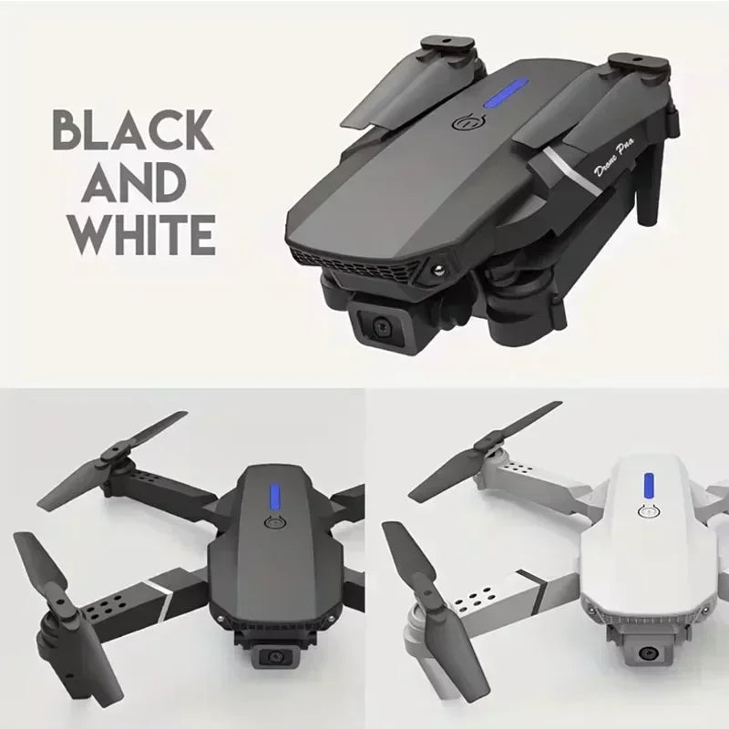 E88 Pro WiFi FPV Drone. Wide-angle HD 4K/1080P camera, height hold, foldable. Ideal RC quadcopter toy for Christmas boys gift.
