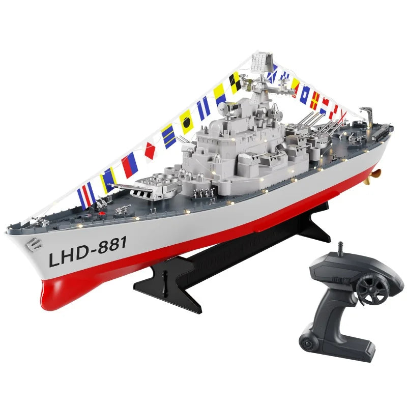 High-Speed Electric Remote Control Boat Speedboat Simulation Warship Oversized Model Launching Adult Children'S Toy Warship.