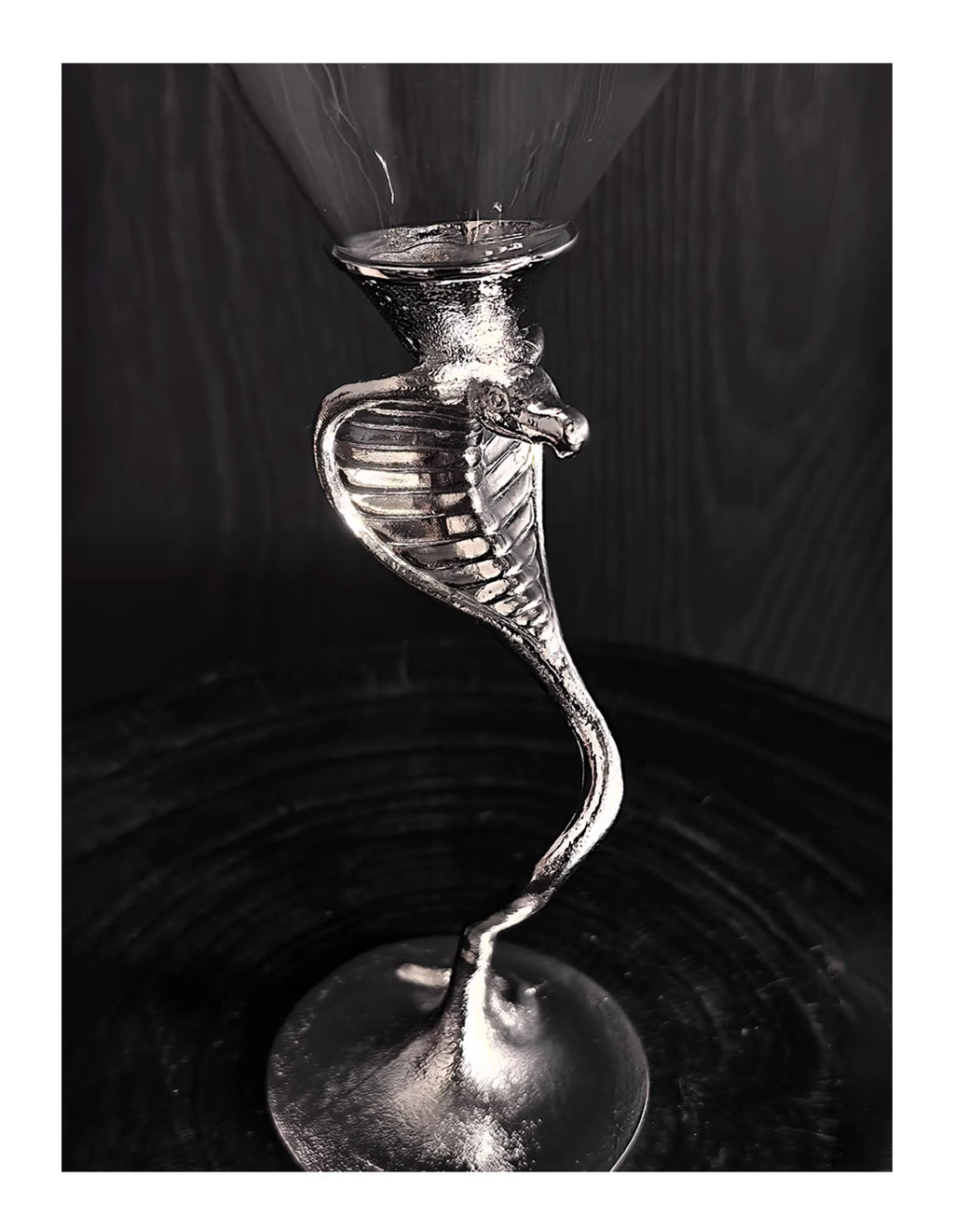Black Snake Martini Glass, Silver Snake Wine Glass Creative Gothic Cocktail Martini Goblet Drinking Cup for Bar Party Home Decor