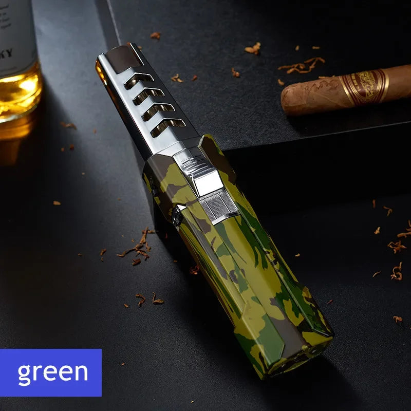 Kitchen BBQ Cigar Big Jet Flame Fire Butane Torch Outdoor Powerful Flame Camping Gun Lighter Mans Tools Without Gas No Box