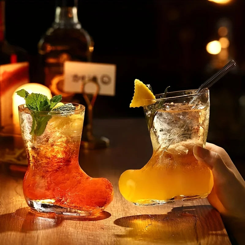 1PCS Creative Wine Glass Boots Bar Cocktail Glass High Borosilicate Glass Drink Cup Beer Glass Juice Cup