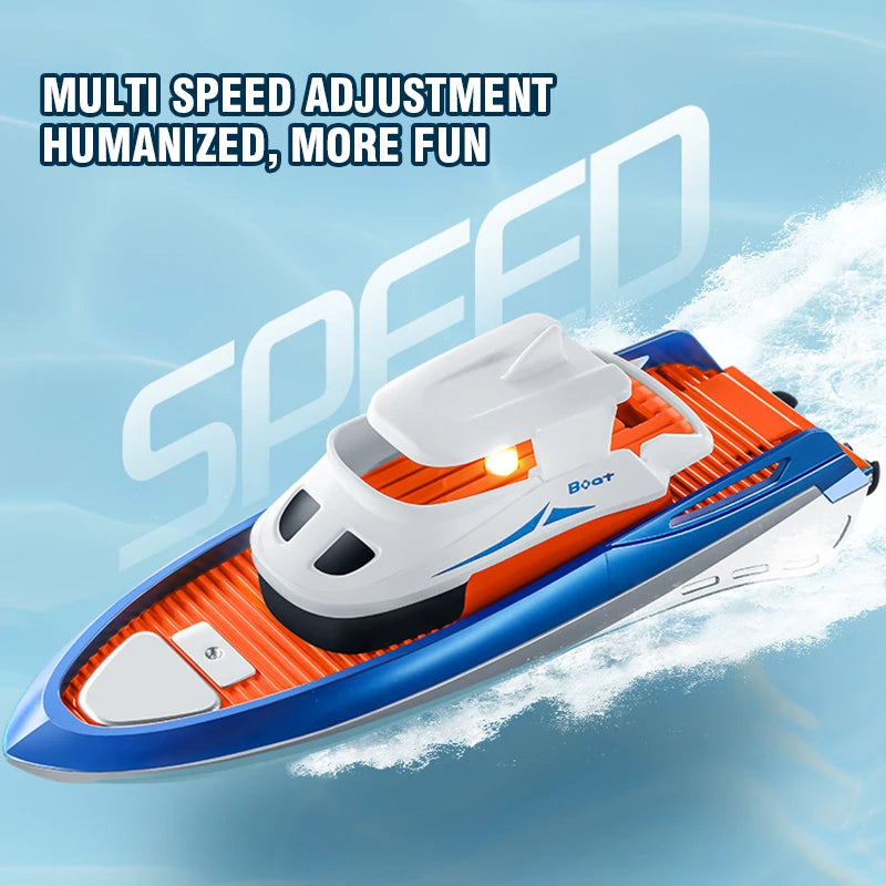 S820 RC Boat Wireless Speedboat 2.4G 1/32 Powerful Dual Motors Electric Remote Control Model Electric Toys for Kids Xmas Gift