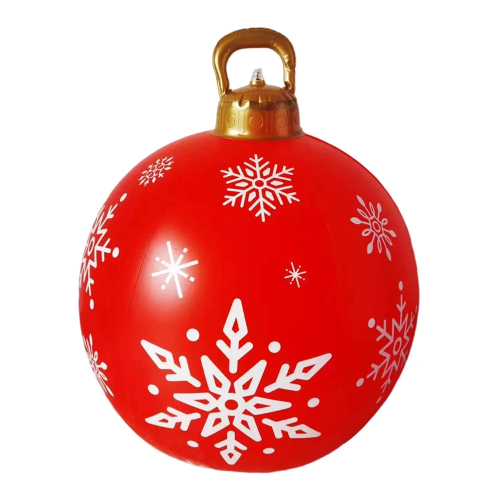 60CM Xmas Decorative Ball Colorful Christmas Inflatable Ball Large Versatile Porch Courtyard Ornaments