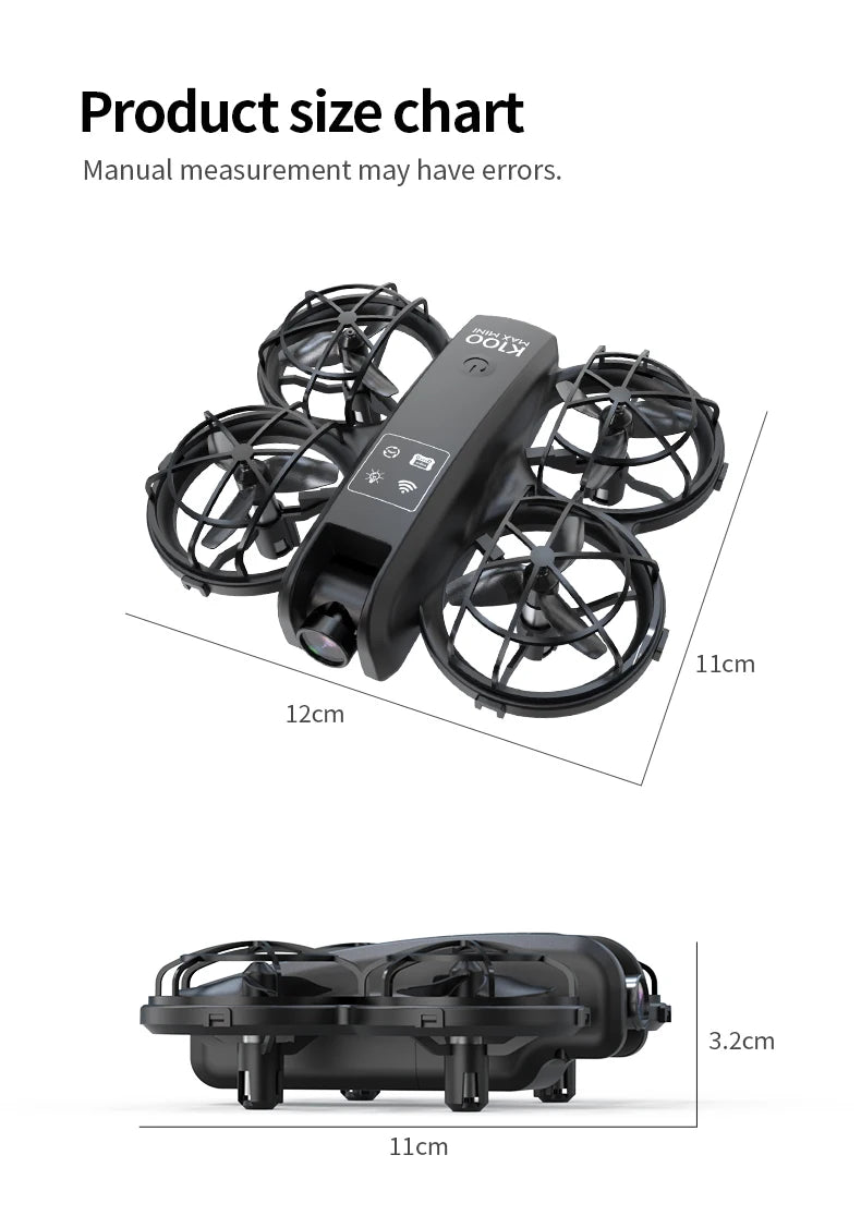 K100 MAX Mini GPS Drone 8K HD Camera Real Time Video Transmis Screen Control Obstacle Avoidance Aerial Photography RC Quadcopter