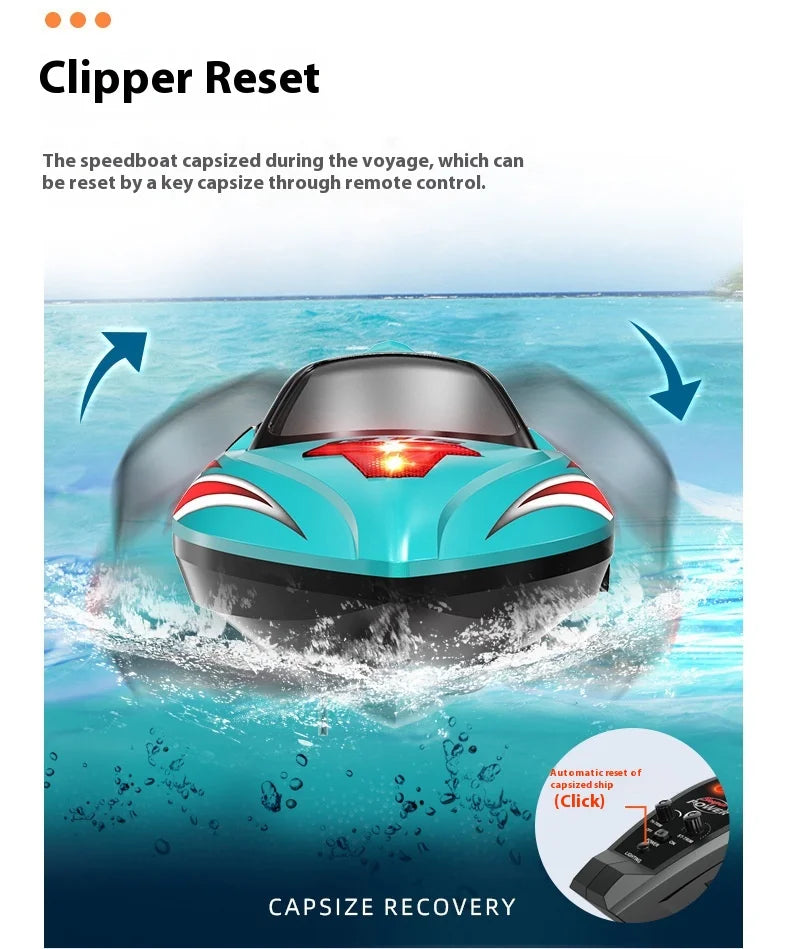 Hxjrc HJ816 High-Speed RC Boat 2.4G 55km/h Brushless Motor LED Light Speedboat Waterproof Electric Racing Model Toy