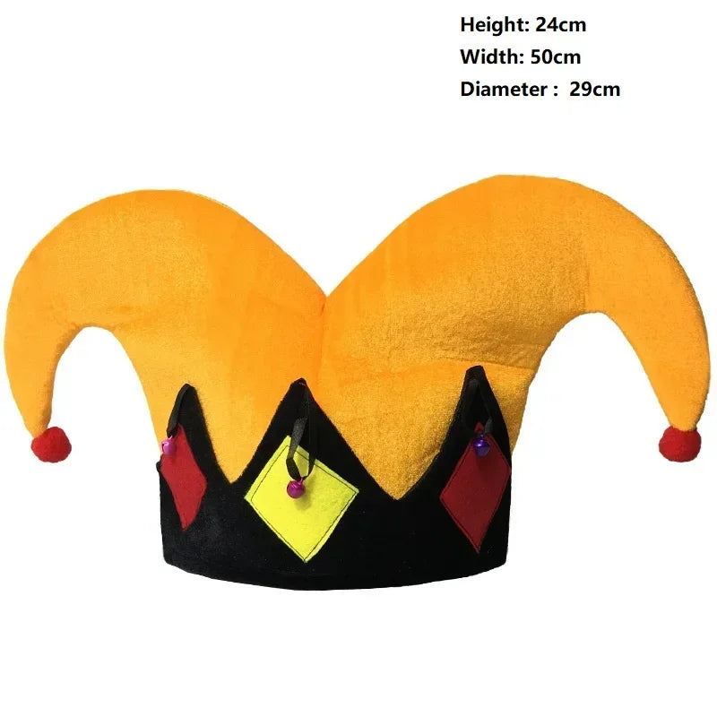 Adult Halloween Fancy Dress Up Hat Stage Show Props Clown Funny Dress Up Clown Hat Carnival Birthday Cake Cap