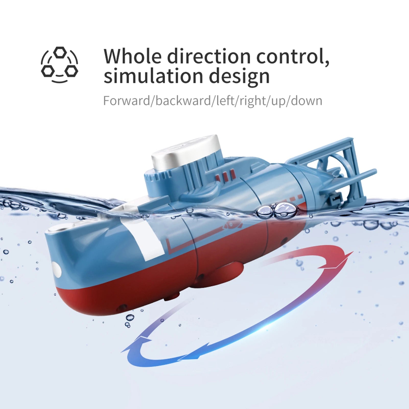 Mini RC Submarine 0.1m/s Speed Remote Control Boat Waterproof Diving Toy Simulation Model for Kids Christmas Gift  New Year Gift