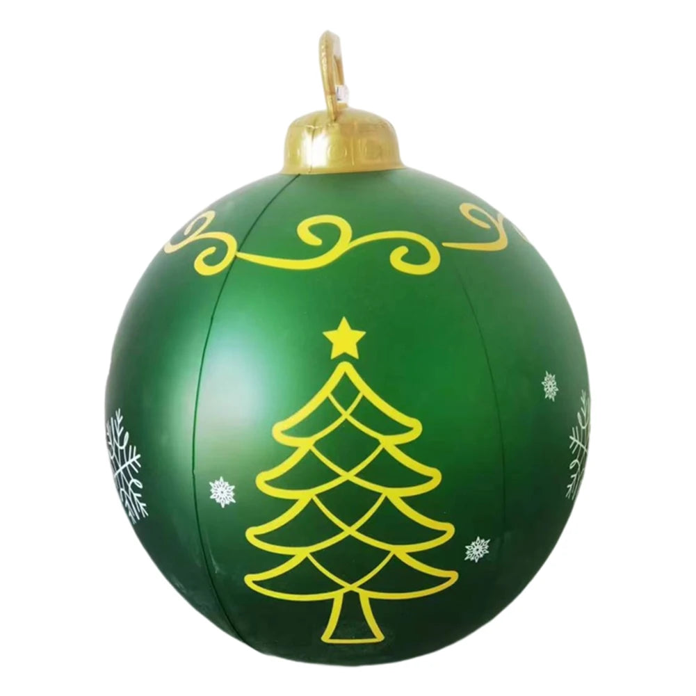 60CM Xmas Decorative Ball Colorful Christmas Inflatable Ball Large Versatile Porch Courtyard Ornaments