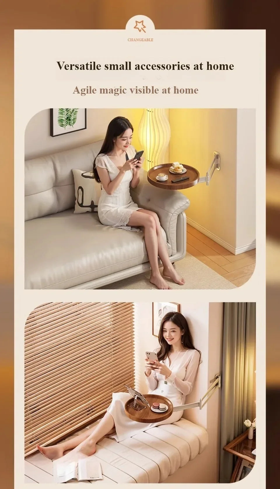 Foldable Wall Mounted Table Bedside Storage Cabinets Multi-Purpose Floating Shelves for Bedroom Living Room Compact Tea Tables