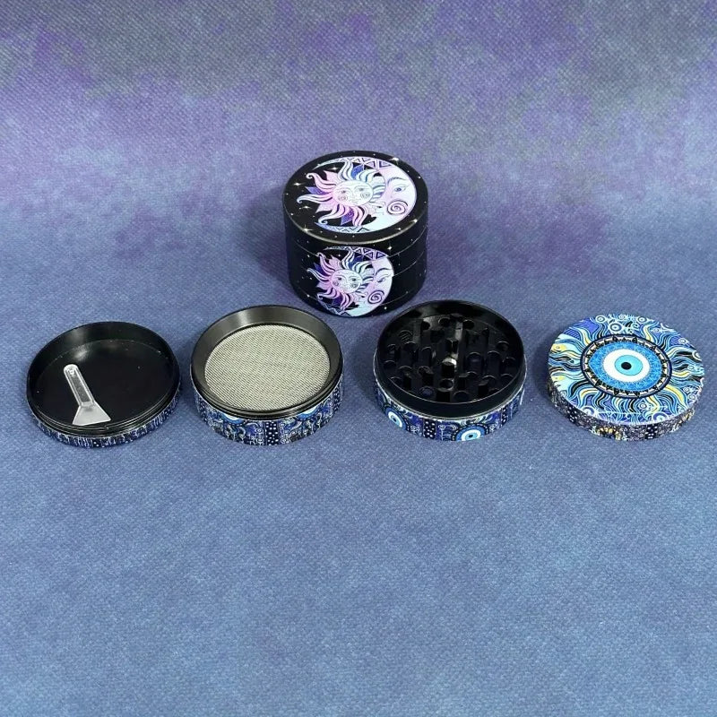 2inch Sun Moon Herb Grinder Spice Manual Crusher Metal Pestle 4-Layers Pepper Mortar Salt Mill Grinder Tools Smoking Accessories