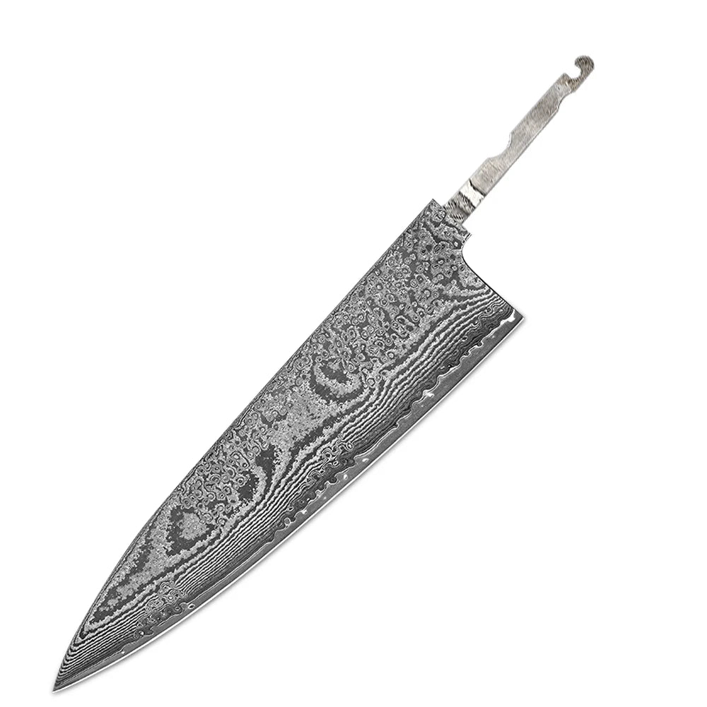 Amber 440C high carbon steel hammer black forge blade blank handle DIY knife blade