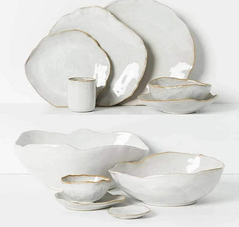 Dinner Plate Set - Rice, Soup, Noodle & Sushi Bowls with Sauce Dishes and Western Steak Plates for Versatile Dining