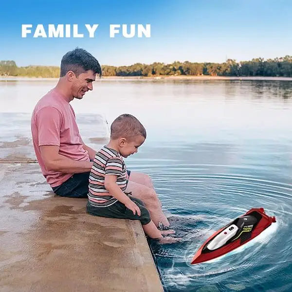 4DRC S5 RC Boat for Pools and Lakes, 2.4 GHz 20+ MPH Racing Boats, Rechargeable Battery,Low Battery Alarm,Gifts