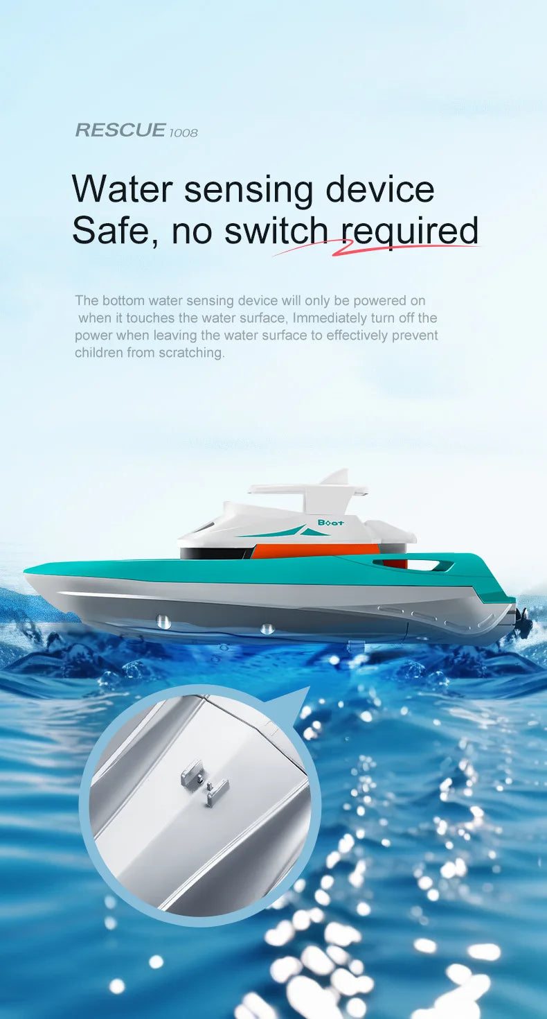 S820 RC Boat Wireless Speedboat 2.4G 1/32 Powerful Dual Motors Electric Remote Control Model Electric Toys for Kids Xmas Gift