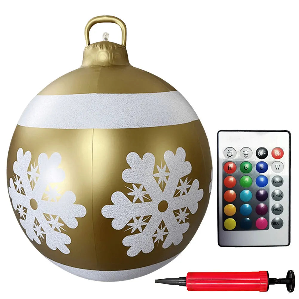 1PC Christmas Tree Decorations Balls Giant Inflatable Christmas Balls Outdoor Christmas Decorations PVC 60CM Snowman Balls