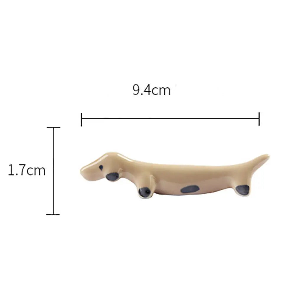 1Pc Cute Dachshund Dog Ceramic Chopsticks Holder Creative Practical Kitchen Tableware Chopstick Holder Home Decoration