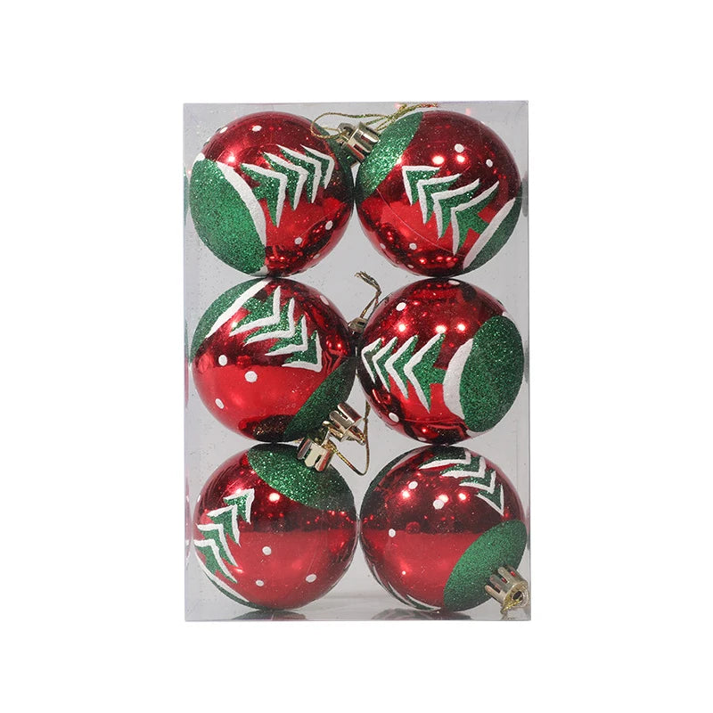 6PCS Xmas Decor Christmas Ball Ornaments Christmas Pendants Hanging Ball for Xmas Trees Wedding Party Holiday