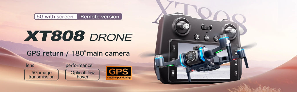 XT808 Screen Display Drones 5G Optical Flow GPS Folding With WIFI Transmission 8K HD Professional Aerial Camera Quadcopters Toys