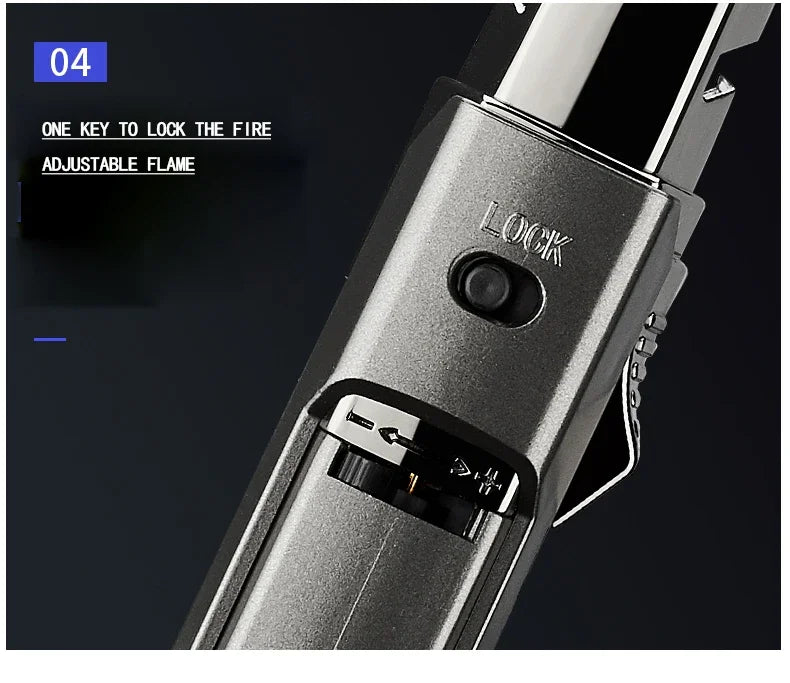 Kitchen BBQ Cigar Big Jet Flame Fire Butane Torch Outdoor Powerful Flame Camping Gun Lighter Mans Tools Without Gas No Box