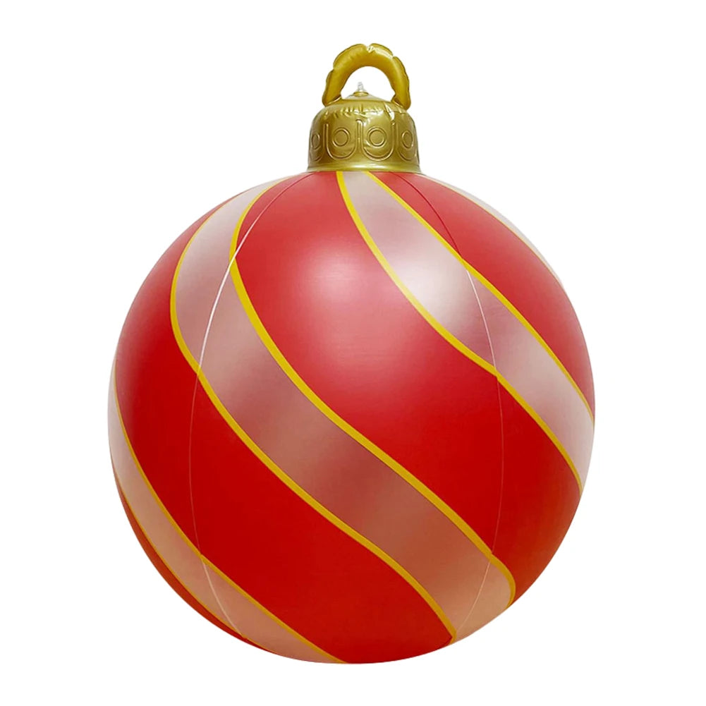 60CM Xmas Decorative Ball Colorful Christmas Inflatable Ball Large Versatile Porch Courtyard Ornaments