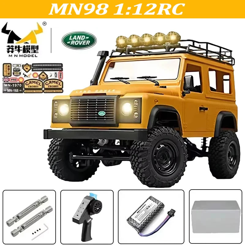 MN128 1/12 RC Car 4WD Jeep Model 2.4G Remote Control LED Light 4X4 Off Road 4WD Climbing RC Truck Electric Toy Car Gift for Boy