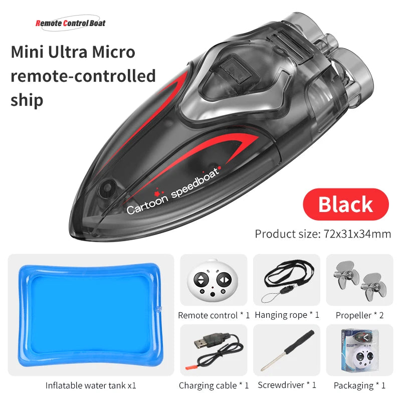 2.4G Electric Racing Boat Waterproof Model Ship Mini LED Light High Speed Remote Control Child Outdoor Toys for Boys Kids Gifts