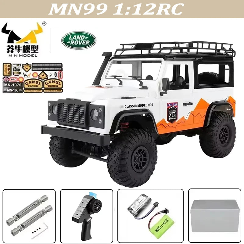 MN128 1/12 RC Car 4WD Jeep Model 2.4G Remote Control LED Light 4X4 Off Road 4WD Climbing RC Truck Electric Toy Car Gift for Boy