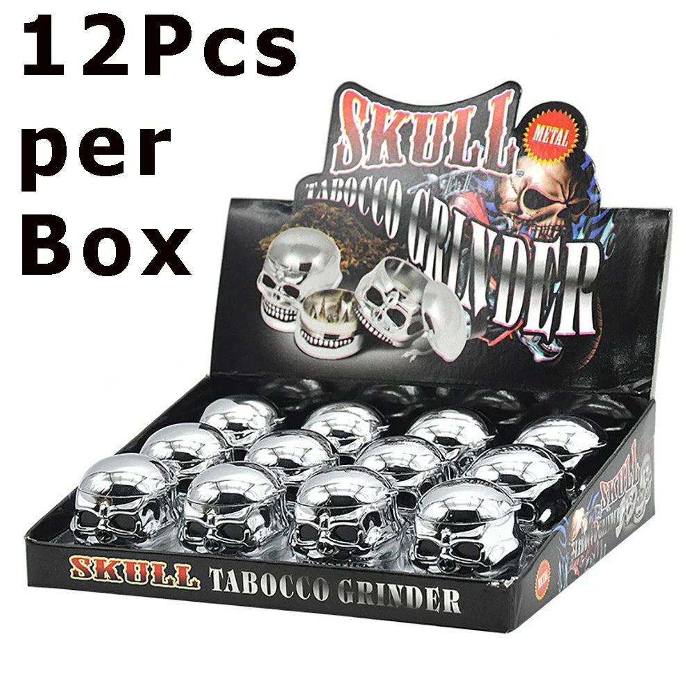 Mini Skull Tobacco Grinder Metal Halloween Gift Spice Crusher Small Portable 3 layers Herbs Grinder