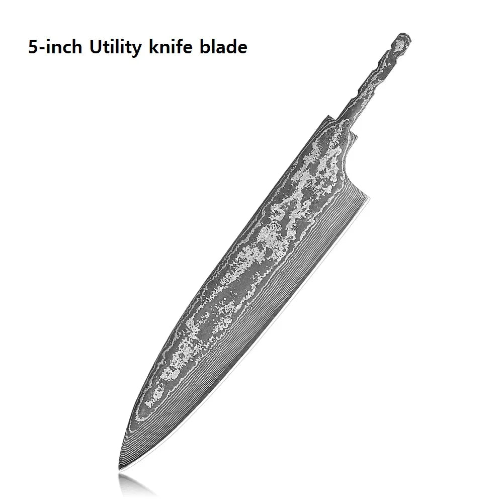 F.YOUNG DIY Damascus Steel Japanese Kitchen Chef Knife Blank Blade VG10 Full Tang Integral Hand Forged Sharp Edges Making Tools
