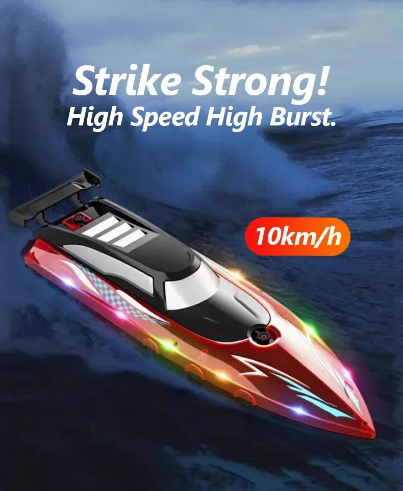 RC Boat with LED Light, 2.4GHz Full Proportional Remote Control Boat for Pool & Lake – 30 Min Run Time,Kids Toys & Birthday Gift