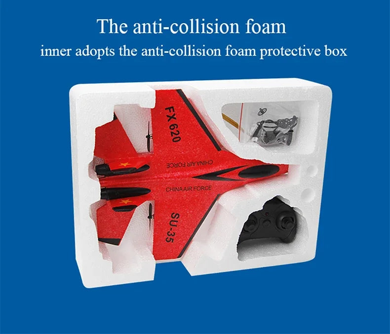 FX620   RC Foam Aircraft SU-35 Plane 2.4G   Remote Control Fighter- Plane Glider Airplane Foam Boys Toys for Children