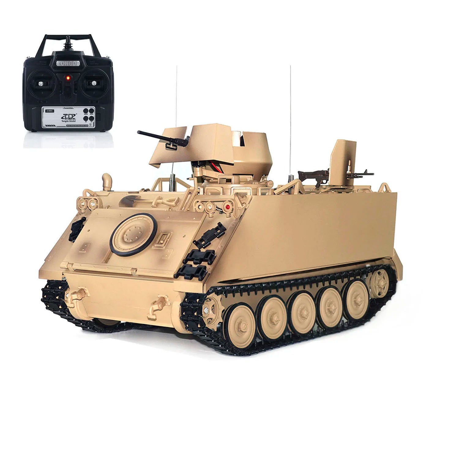 RTR Tongde 1/16 RC Tank M2412-B M113A1 ACAV Infrared 360 Turret Rotation Smoking Lamp Sound Radio Control Panzer Electric Model