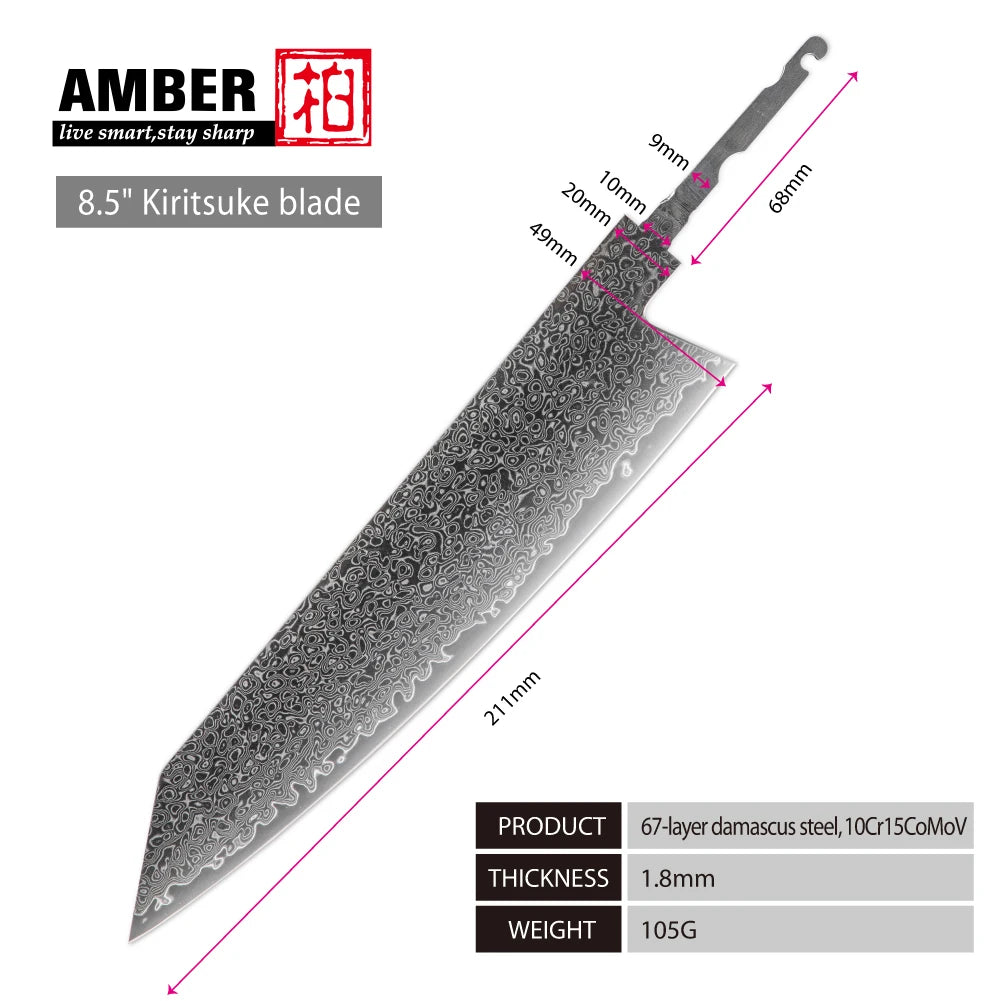 Amber Knife High Quality Kitchen Tools Blade Japanese Damascus Steel Very Good Price Global Shipping