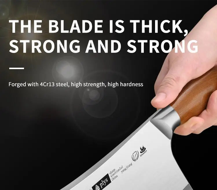 Hand Forged Kitchen Chef Knife Heavy Duty Bone Meat Butcher Cleaver, Multi-Functional knife for Home and Commercial Kitchens