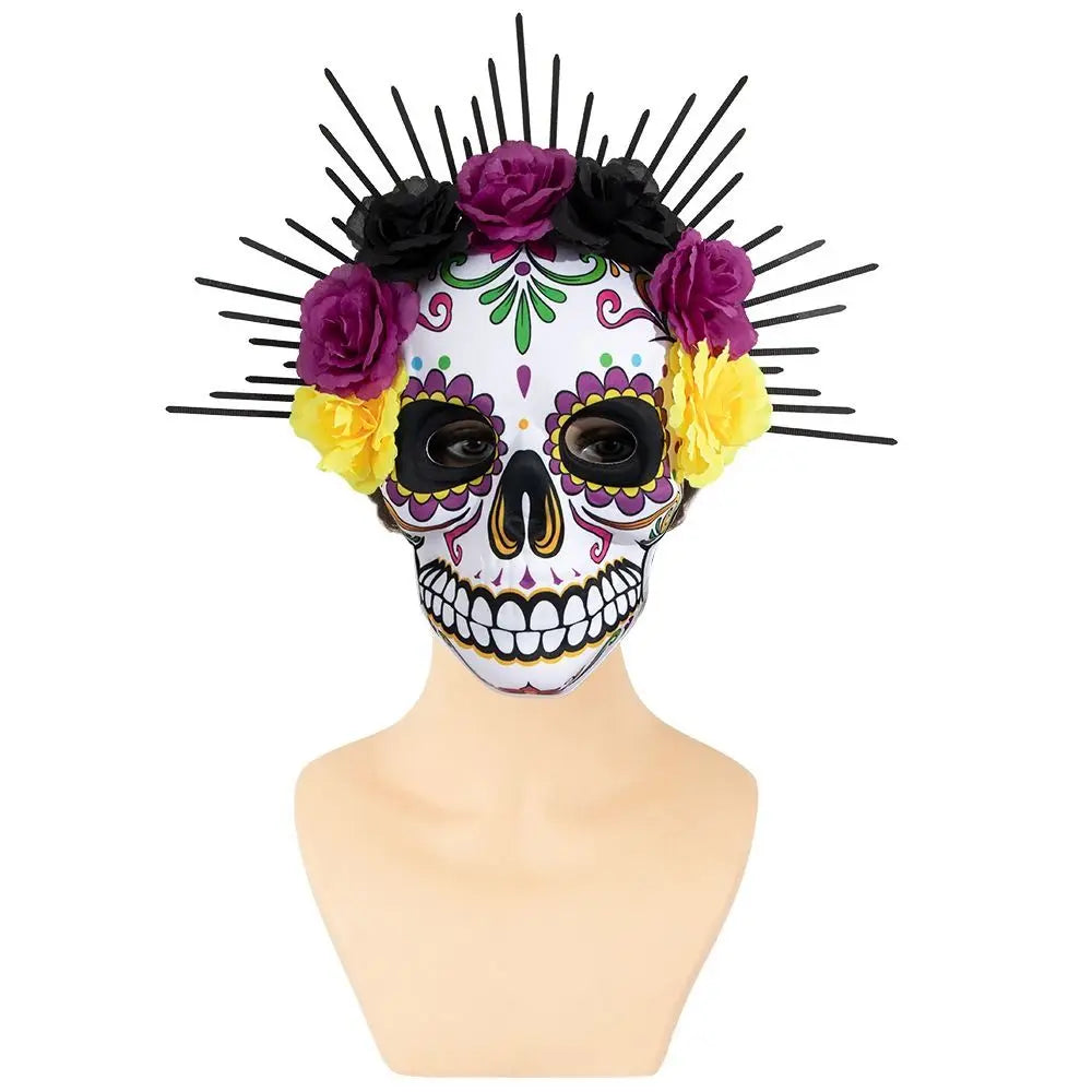 Halloween Mexican Day of The Dead Mask Full Mask Eye Mask Halloween Party Mask Headwear Three-dimensional Skull Mask Carnival