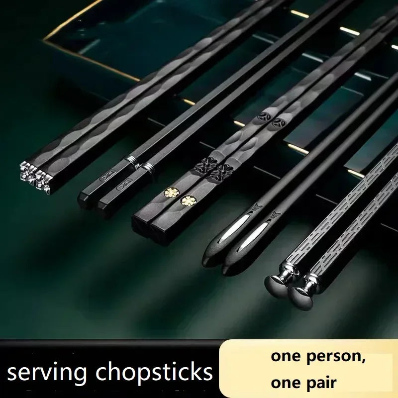 5Pairs Chinese Japanese chopsticks Set Sushi Stick Reusable High Quality Non-Slip For Food Noodle Restaurant Kitchen Tableware
