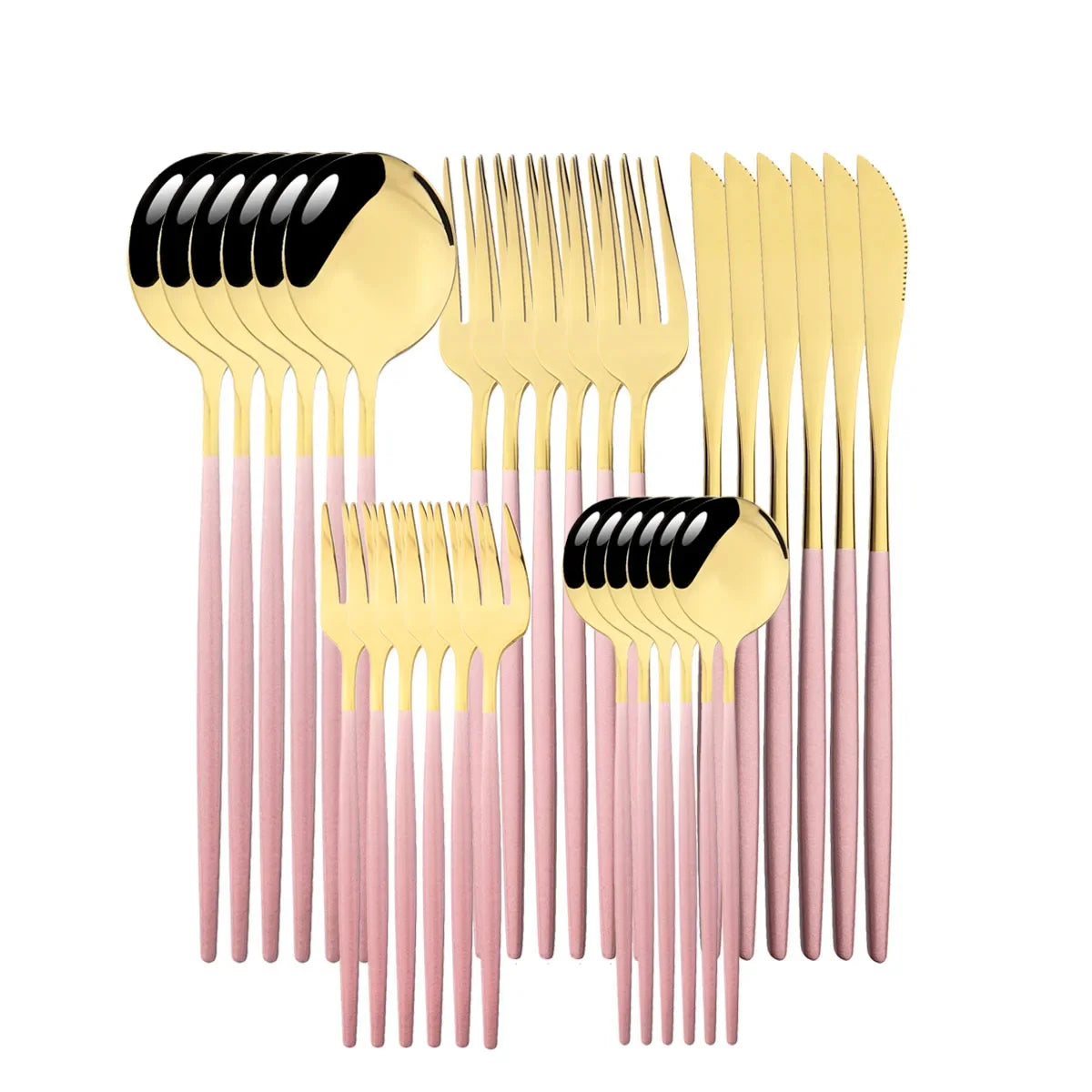 30Pcs Dinnerware Set Dinner Knife Fruit Fork Spoon Cutlery Set Flatware Stainless Steel Kitchen Tableware Silverware Sets
