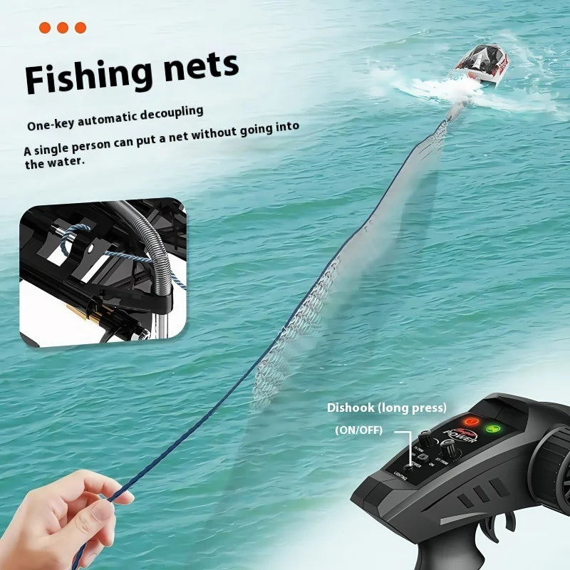 Hxjrc HJ816 High-Speed RC Boat 2.4G 55km/h Brushless Motor LED Light Speedboat Waterproof Electric Racing Model Toy