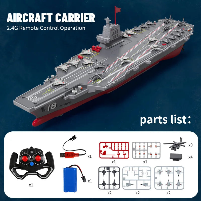 JJRC New Product Water Ship Model 2.4G Remote Control Aircraft Carrier Children's Electric Toy Remote Control Ship