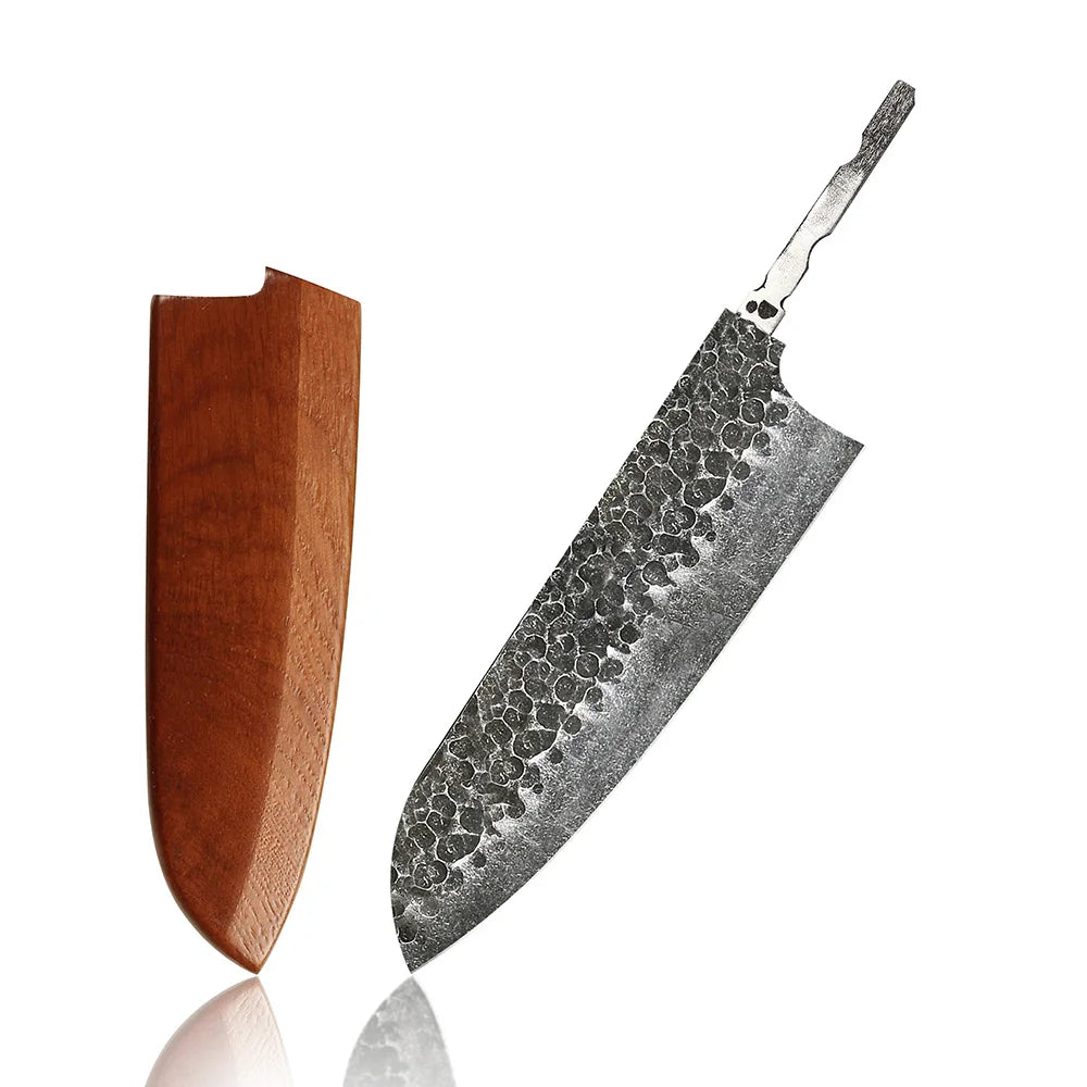 Amber 440C high carbon steel hammer black forge blade blank handle DIY knife blade