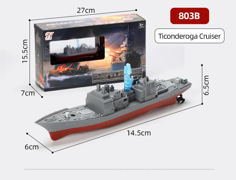 Mini Boat Remote Control Warship 2.4ghz Double Propeller Radio-control Aircraft Carrier Simulated Model Toys Kids Gift